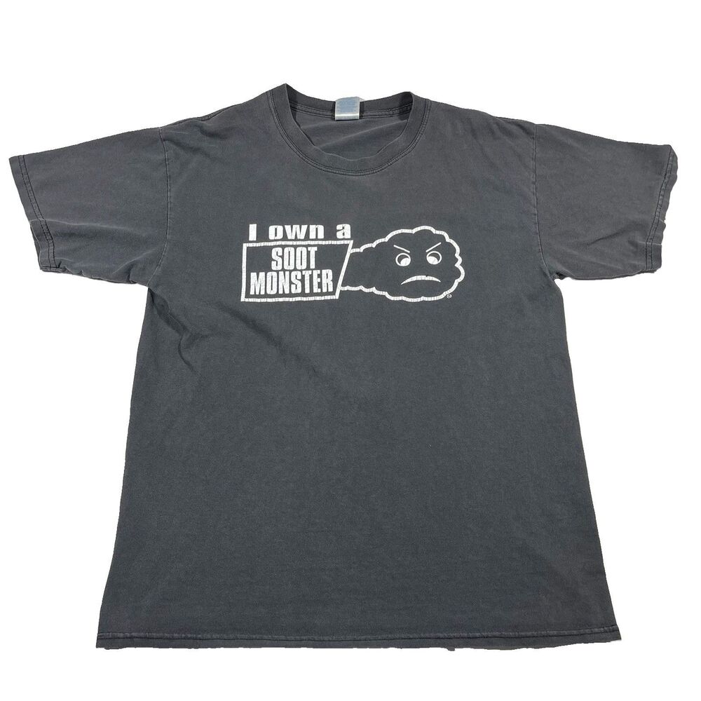 Vintage Soot Monster Diesel Cars Smoke T Shirt Men’s Large Black Graphic Tee